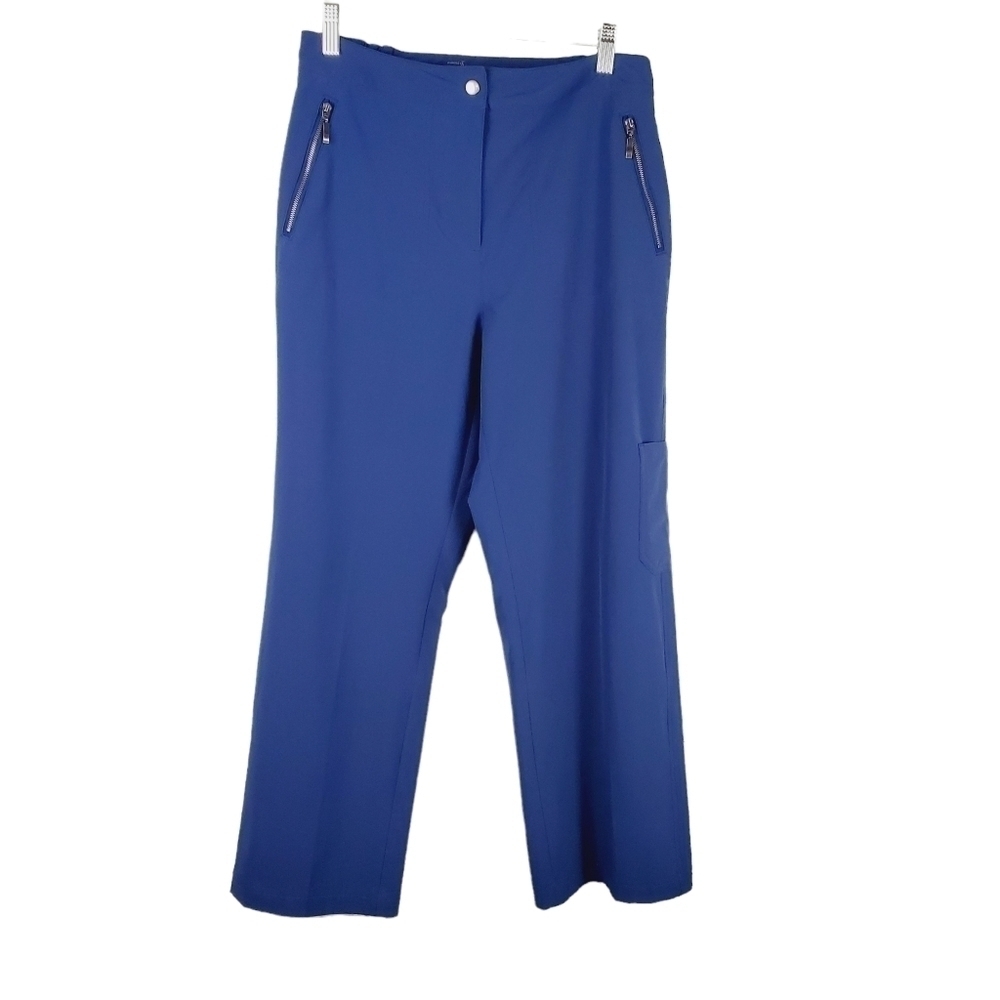 Zenergy By Chico's Outdoor Travel Zip Pockets Blue Pants